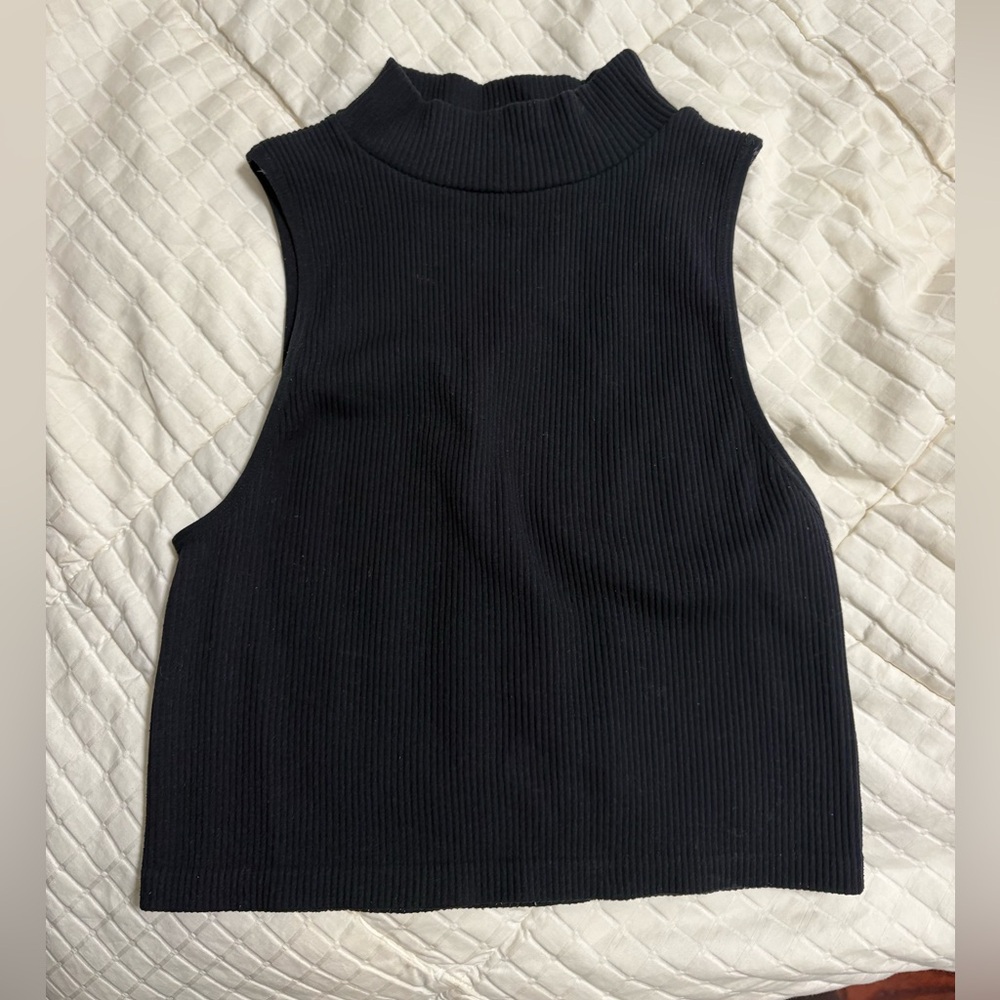 Zara Black Ribbed Tank Top